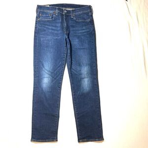 Levis Premium Dark Wash Blue Denim Jeans Womens Slim Straight Leg